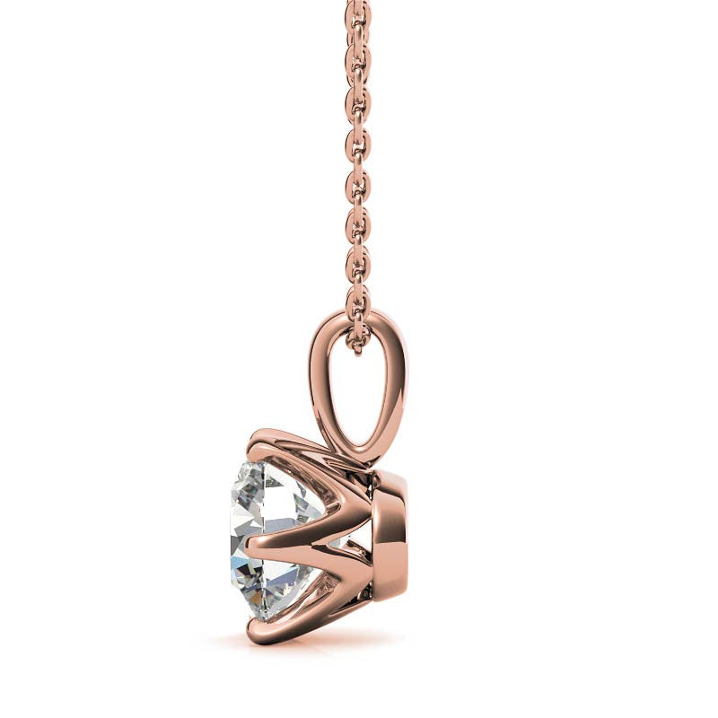 6-Prong Round Brilliant Moissanite Solitaire Pendant