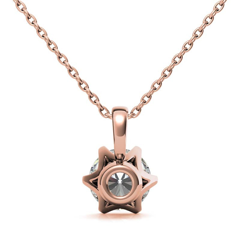 6-Prong Round Brilliant Moissanite Solitaire Pendant