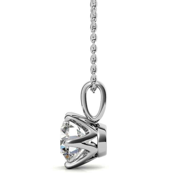 6-Prong Round Brilliant Moissanite Solitaire Pendant