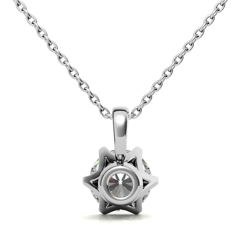6-Prong Round Brilliant Moissanite Solitaire Pendant