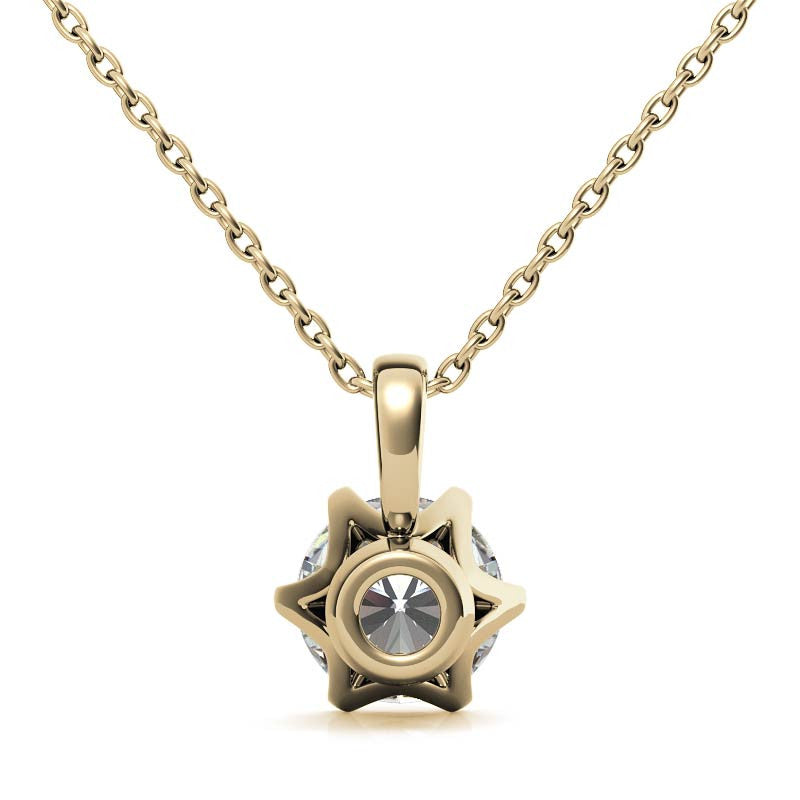 6-Prong Round Brilliant Moissanite Solitaire Pendant