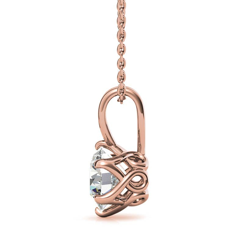 6-Prong Interwoven Round Brilliant Moissanite Solitaire Pendant