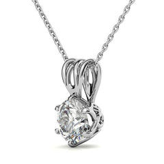 6-Prong Interwoven Round Brilliant Moissanite Solitaire Pendant