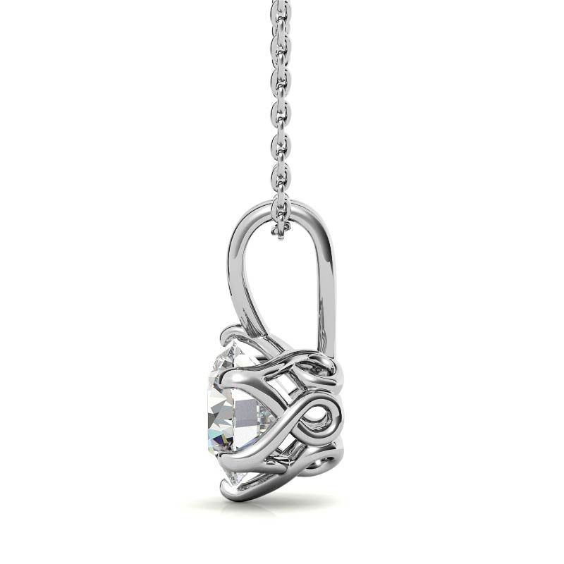 6-Prong Interwoven Round Brilliant Moissanite Solitaire Pendant