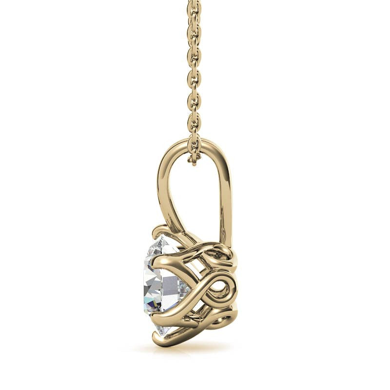 6-Prong Interwoven Round Brilliant Moissanite Solitaire Pendant