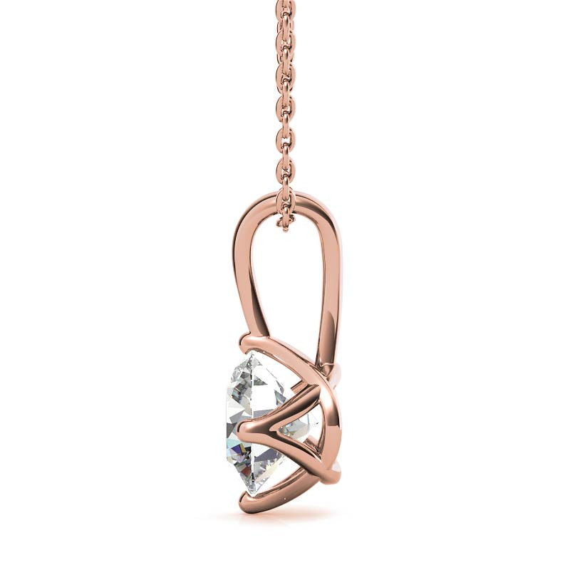 Round Brilliant Moissanite Trellis Style Solitaire Pendant