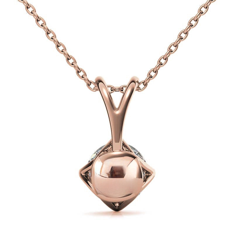 Round Brilliant Moissanite Trellis Style Solitaire Pendant
