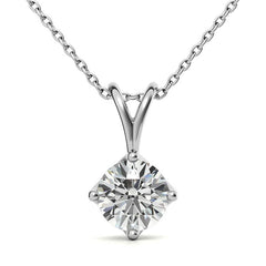 Round Brilliant Moissanite Trellis Style Solitaire Pendant