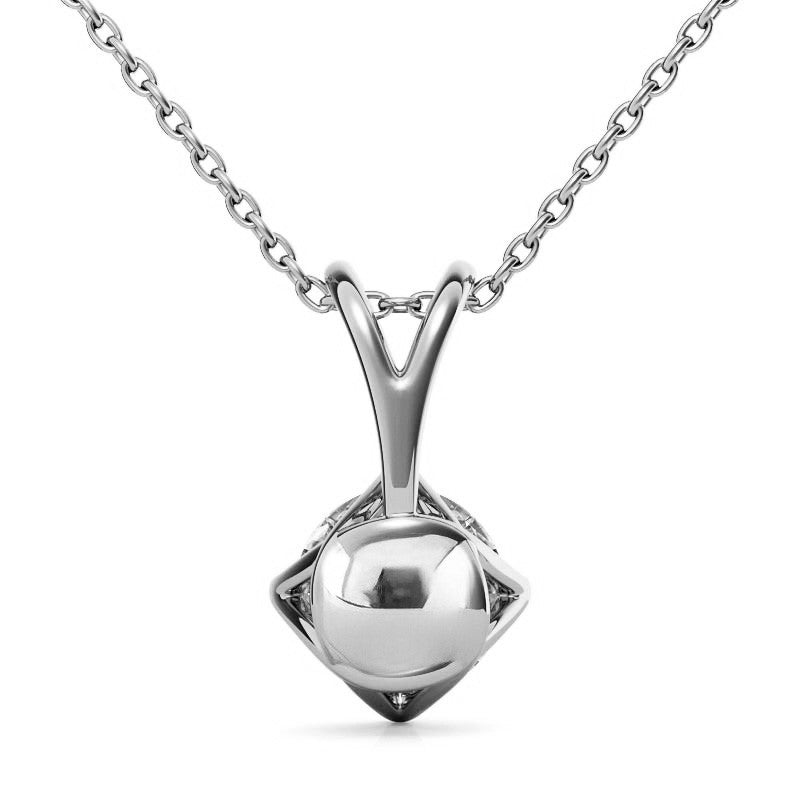 Round Brilliant Moissanite Trellis Style Solitaire Pendant