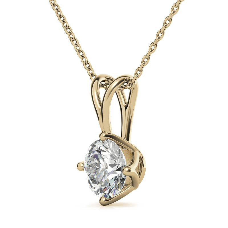 Round Brilliant Moissanite Trellis Style Solitaire Pendant