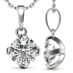 Twisted Prong Round Brilliant Moissanite Solitaire Pendant