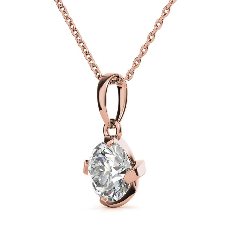 Twisted Prong Round Brilliant Moissanite Solitaire Pendant