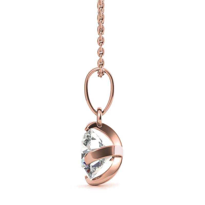 Twisted Prong Round Brilliant Moissanite Solitaire Pendant