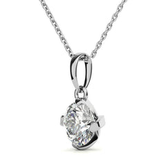 Twisted Prong Round Brilliant Moissanite Solitaire Pendant