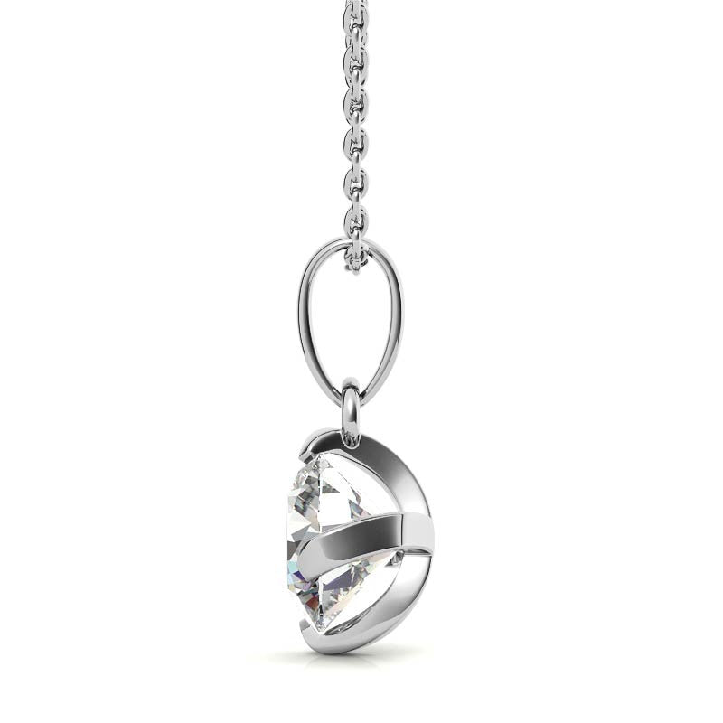 Twisted Prong Round Brilliant Moissanite Solitaire Pendant