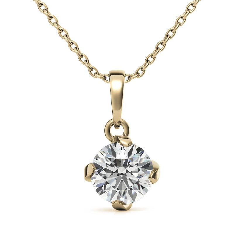Twisted Prong Round Brilliant Moissanite Solitaire Pendant