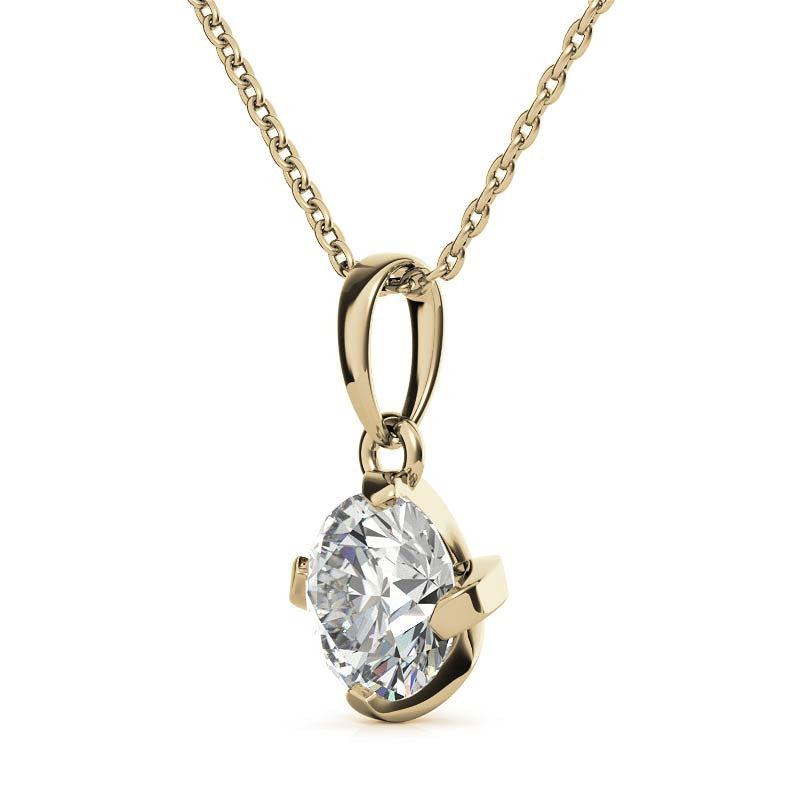 Twisted Prong Round Brilliant Moissanite Solitaire Pendant