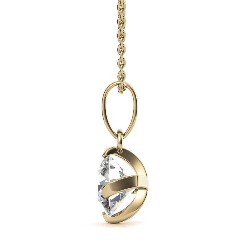 Twisted Prong Round Brilliant Moissanite Solitaire Pendant