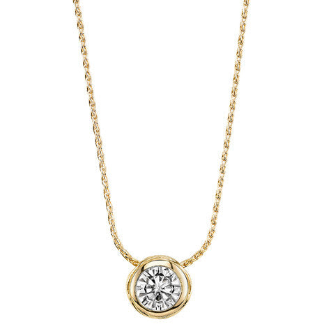 Round Brilliant Moissanite Bark Style Slide Pendant