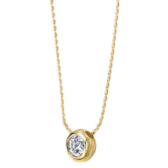 Round Brilliant Moissanite Bark Style Slide Pendant