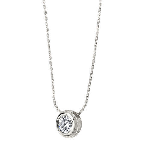 Round Brilliant Moissanite Bark Style Slide Pendant