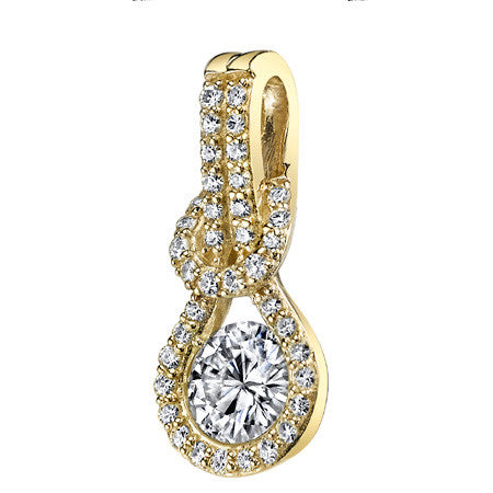 Moissanite Love Knot Slide Pendant