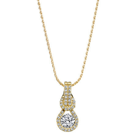 Moissanite Love Knot Slide Pendant