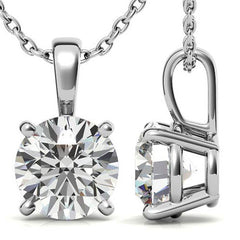 4-Prong Round Brilliant Moissanite Basket Solitaire Pendant
