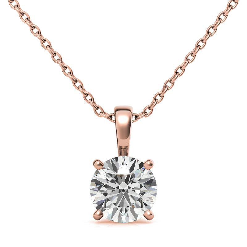 4-Prong Round Brilliant Moissanite Basket Solitaire Pendant