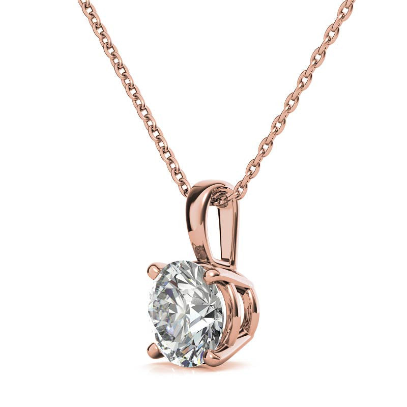 4-Prong Round Brilliant Moissanite Basket Solitaire Pendant