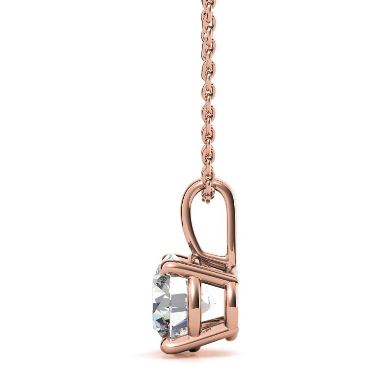 4-Prong Round Brilliant Moissanite Basket Solitaire Pendant