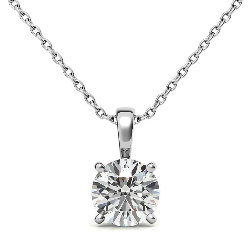 4-Prong Round Brilliant Moissanite Basket Solitaire Pendant