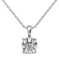 4-Prong Round Brilliant Moissanite Basket Solitaire Pendant