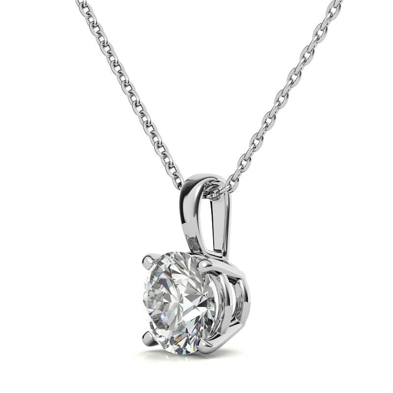 4-Prong Round Brilliant Moissanite Basket Solitaire Pendant