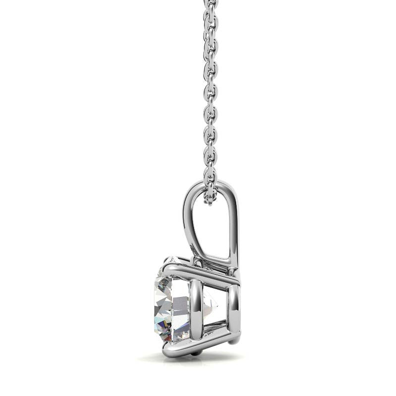 4-Prong Round Brilliant Moissanite Basket Solitaire Pendant