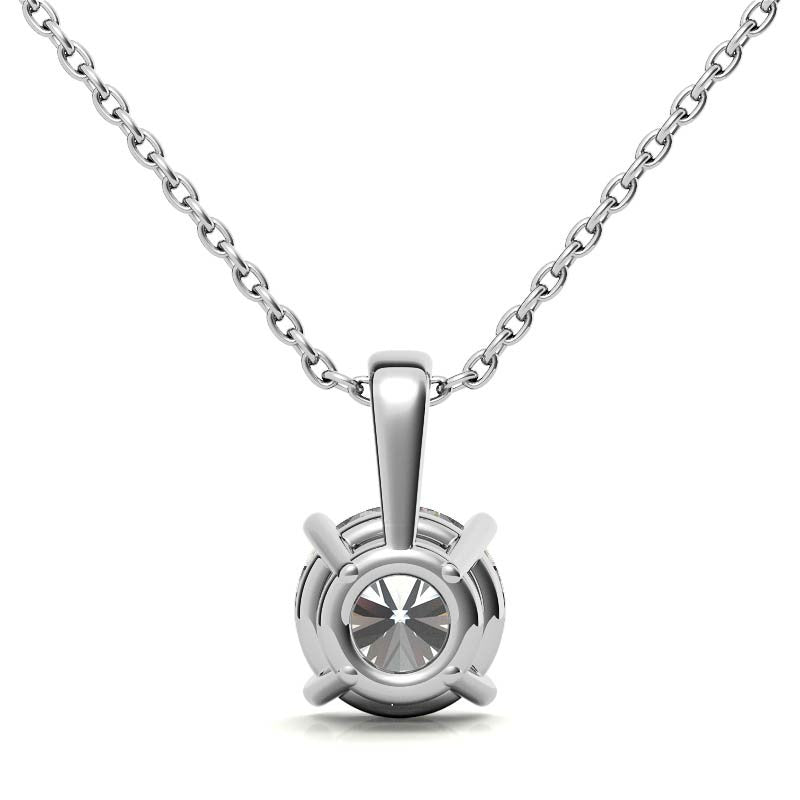 4-Prong Round Brilliant Moissanite Basket Solitaire Pendant