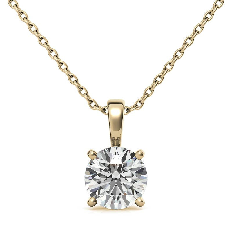 4-Prong Round Brilliant Moissanite Basket Solitaire Pendant