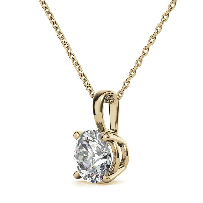 4-Prong Round Brilliant Moissanite Basket Solitaire Pendant