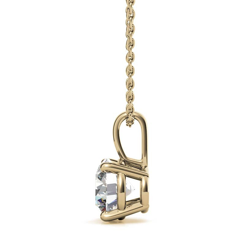 4-Prong Round Brilliant Moissanite Basket Solitaire Pendant