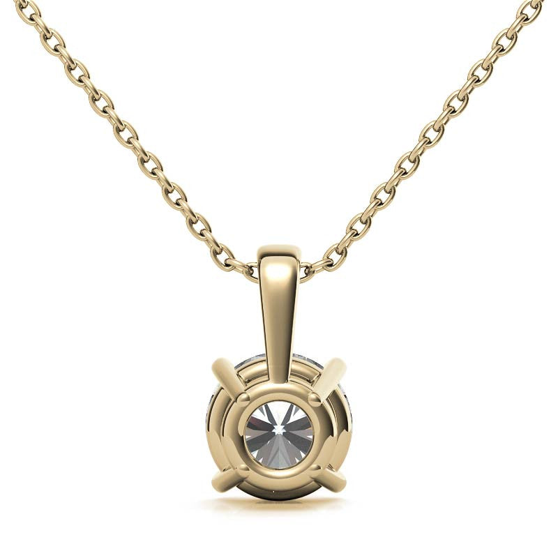 4-Prong Round Brilliant Moissanite Basket Solitaire Pendant