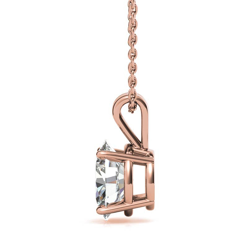 Classic 4-Prong Basket Oval Moissanite Solitaire Pendant