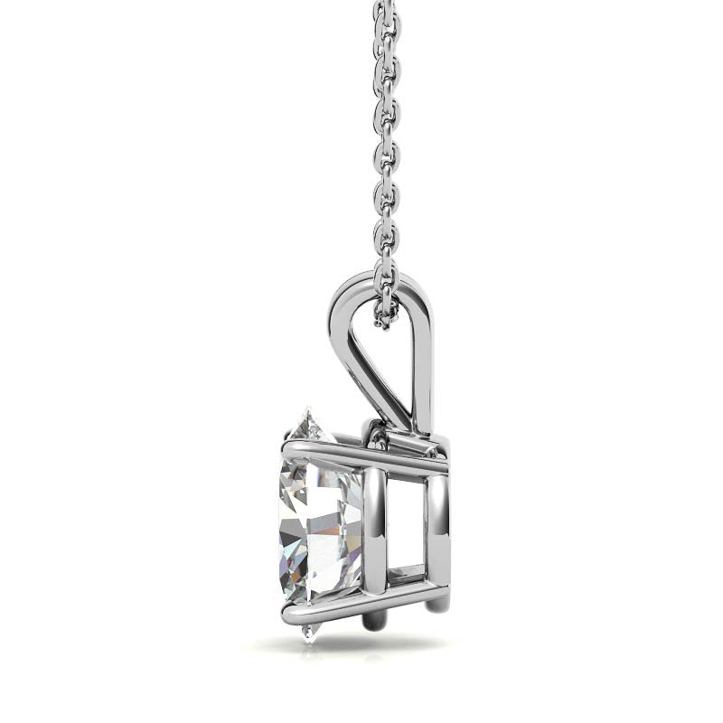 Classic 4-Prong Basket Oval Moissanite Solitaire Pendant