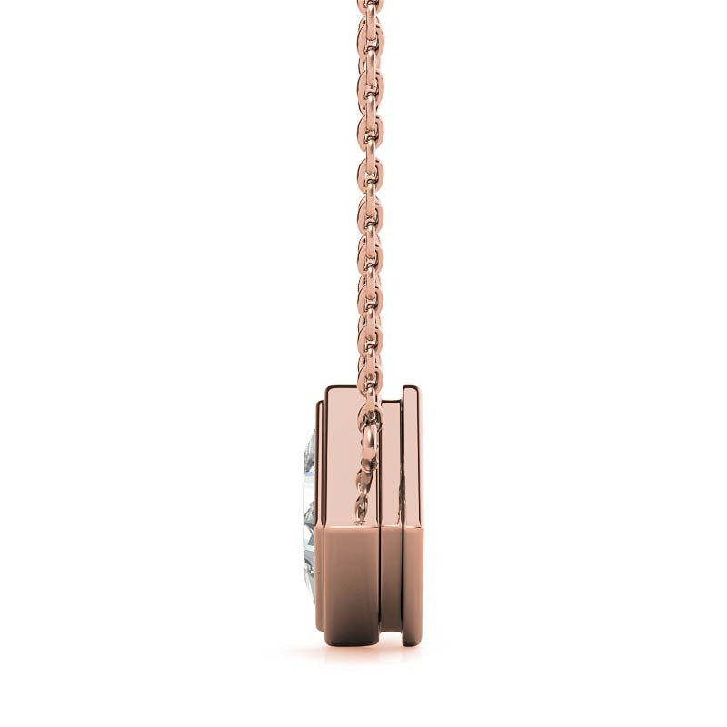 Princess Kite-Set Bezel Moissanite Pendant