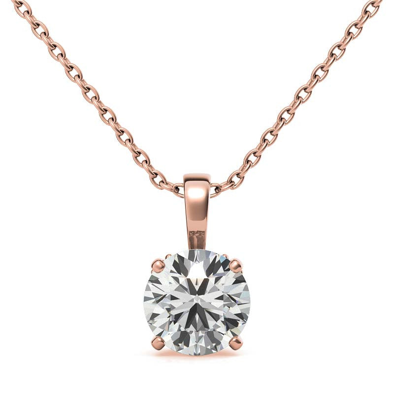 Round 4-Prong Scroll Accented Moissanite Pendant
