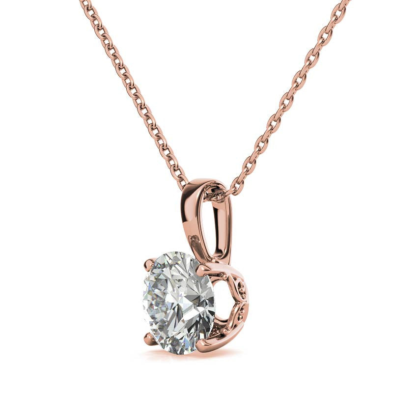 Round 4-Prong Scroll Accented Moissanite Pendant