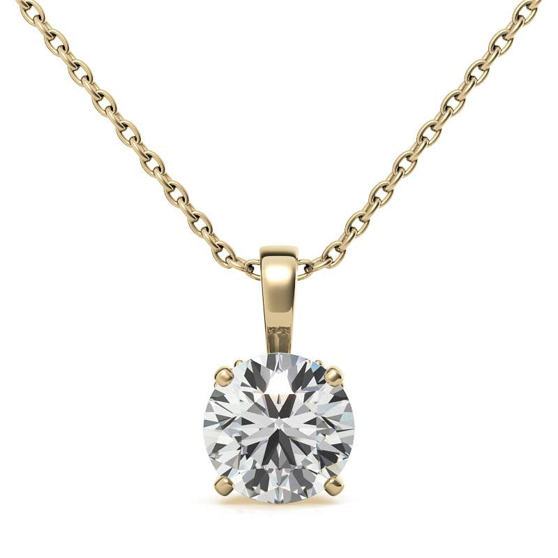 Round 4-Prong Scroll Accented Moissanite Pendant