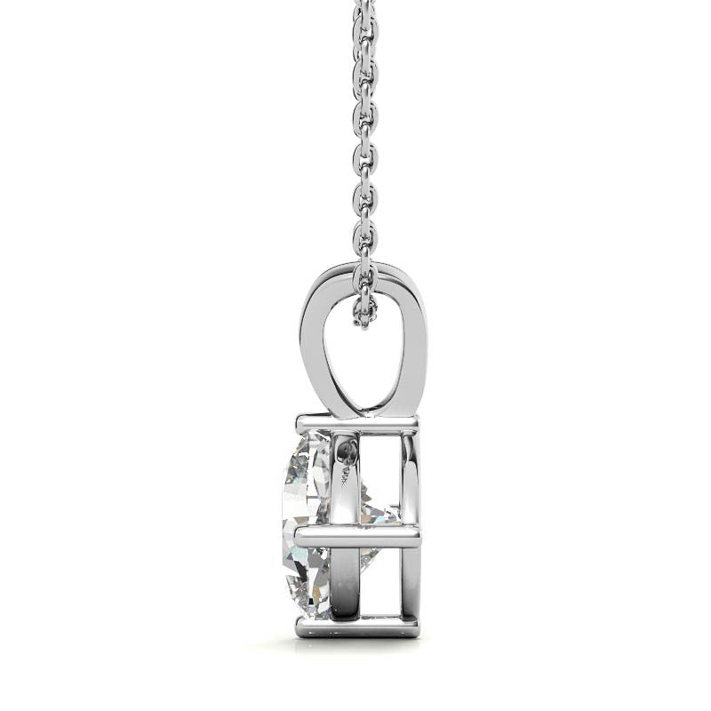 Classic 4-Prong Basket Cushion Moissanite Solitaire Pendant