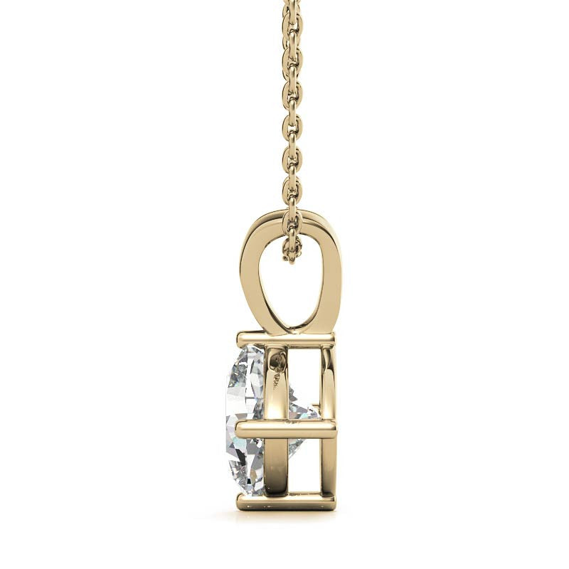 Classic 4-Prong Basket Cushion Moissanite Solitaire Pendant