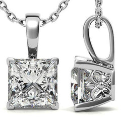 Fleur-De-Lis Princess cut Moissanite Pendant