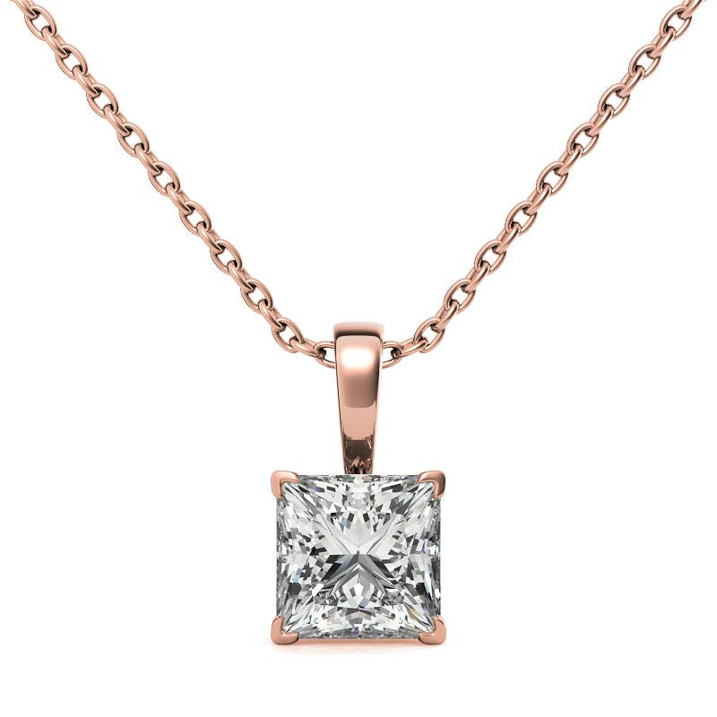 Fleur-De-Lis Princess cut Moissanite Pendant